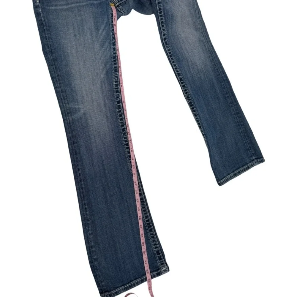 MISS ME 28 *FLAW Bootcut Jeans Blue Mid Rise Rhinestone Embellished Y2K MV5190B7